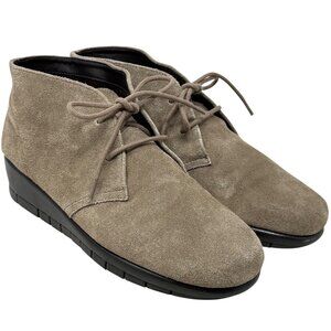 Aerosoles Landlock Taupe Suede Memory Foam 8M Suede Leather Womens Ankle Boot 8M